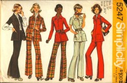 5247 SIMPLICITY 1972 SHORT - LONG SLEEVE SHIRT -JACKET,  PANTS PATTERN 10 32.5"B;  or 20.5 43"B CHOICE